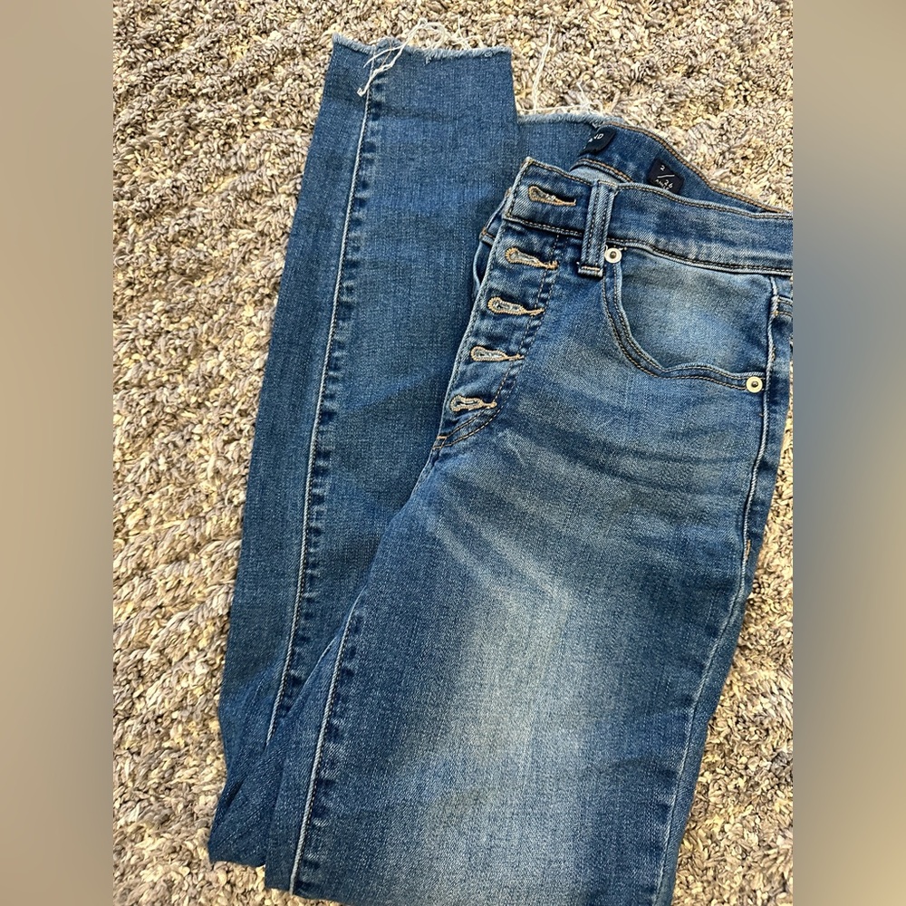Lucky Brand High Rise Button down skinny jeans Size 2/26 Ankle.